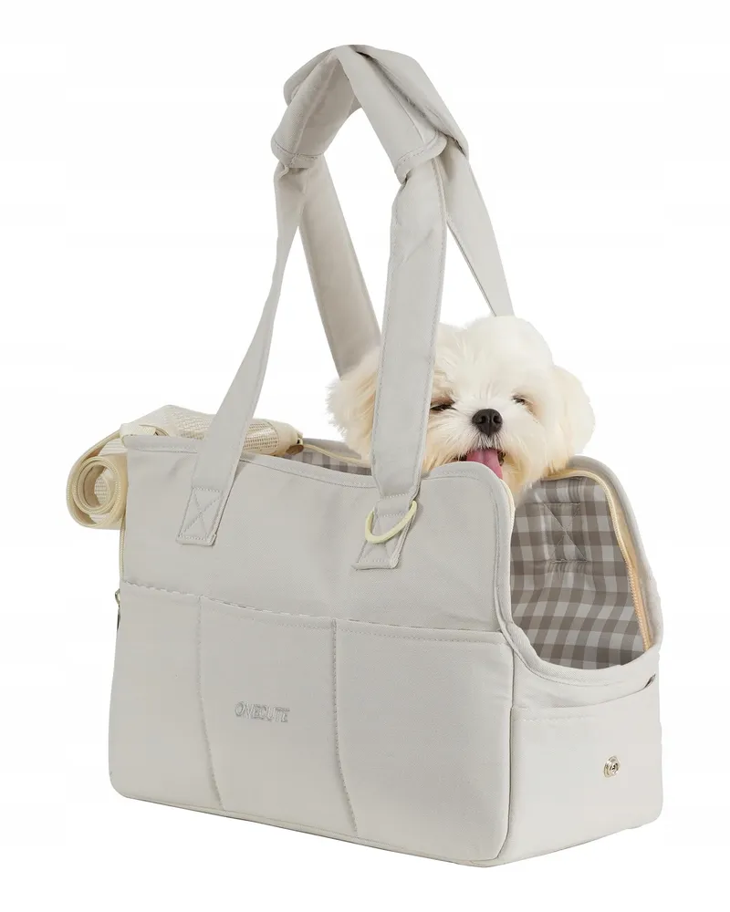 ONECUTE Draagtas Kleine Honden Katten Konijnen Opvouwbaar Grijs 34x16x25cm — foto 1