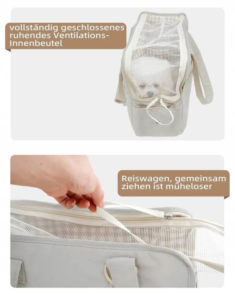 ONECUTE Draagtas Kleine Honden Katten Konijnen Opvouwbaar Grijs 34x16x25cm — foto 9