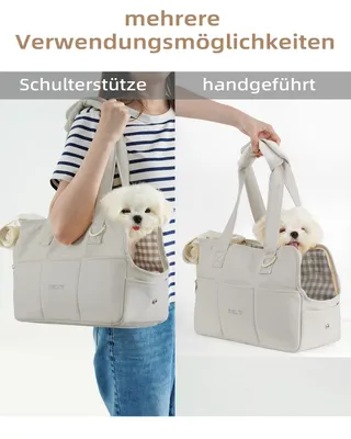 ONECUTE Draagtas Kleine Honden Katten Konijnen Opvouwbaar Grijs 34x16x25cm — miniatuur 8