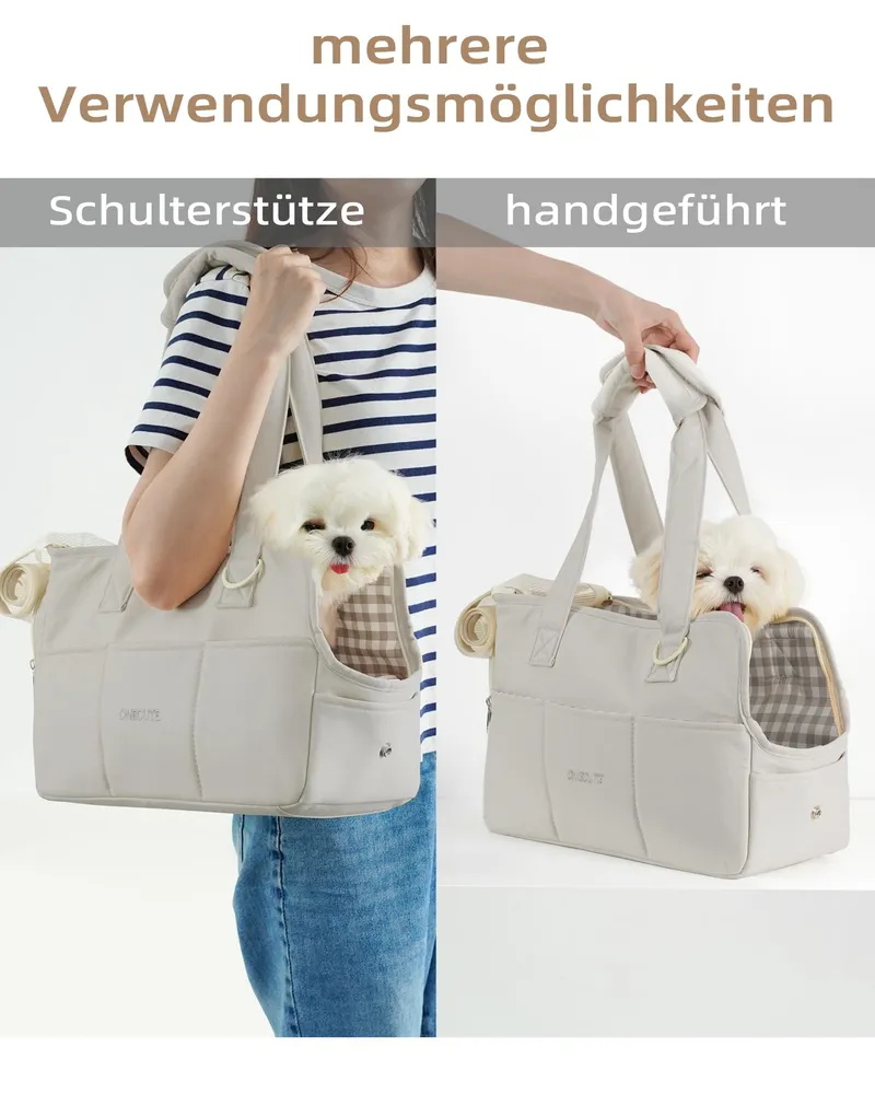 ONECUTE Draagtas Kleine Honden Katten Konijnen Opvouwbaar Grijs 34x16x25cm — foto 8