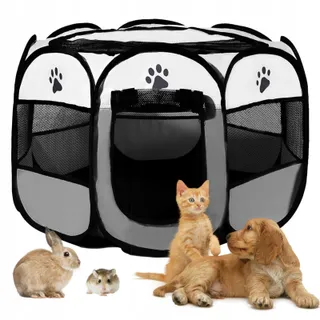 BRIMOREA Puppyren Opvouwbaar 91x91x58cm Honden Katten Konijnen — miniatuur 1