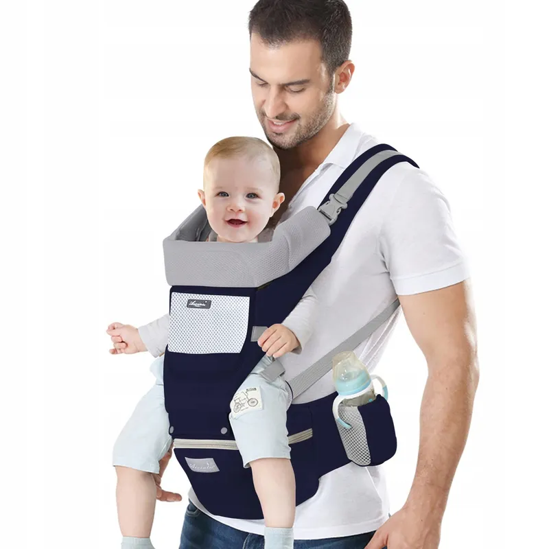 IULONEE Ergonomische Draagzak met Zitje 3-20kg Marineblauw — foto 1