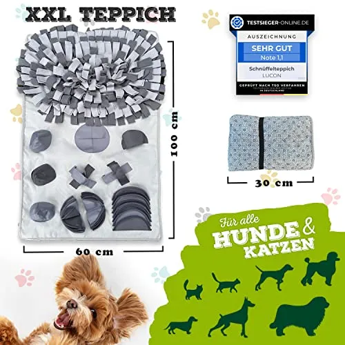LUCON Snuffelmat Hond Kat 11-Delig 100x60cm Grijs — foto 3
