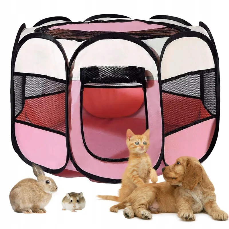 BRIMOREA Opvouwbare Puppyren 74x74x43cm Roze — foto 1
