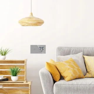 JIMEIDA Stopcontact USB Grijs 16A Glas 3-in-1 Touchschakelaar LED — miniatuur 3