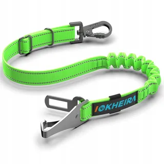 IOKHEIRA Veiligheidsgordel Hond Auto Verstelbaar Neongroen — miniatuur 1