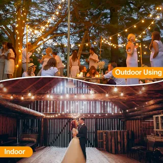 GHUSTAR LED Lichtketting Buiten 15M 25+2 G40 Balkon IP44 — miniatuur 9
