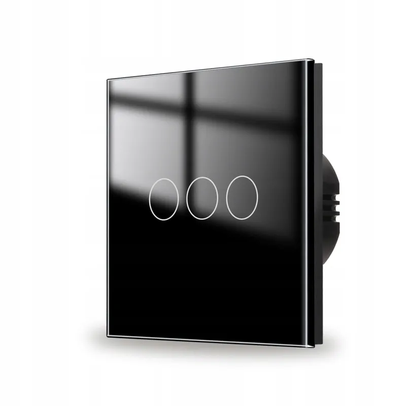 JIMEIDA Touchschakelaar 3-Kanaals Zwart Glazen Paneel LED 240V 500W — foto 1