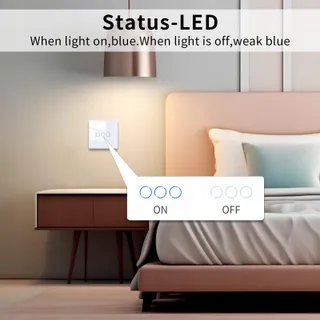 JIMEIDA Touchschakelaar 3-Kanaals Zwart Glazen Paneel LED 240V 500W — miniatuur 5