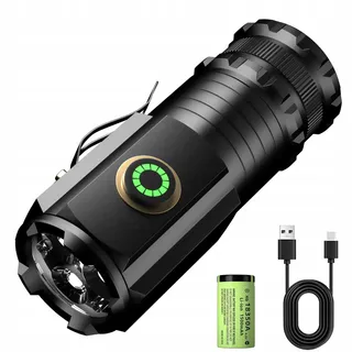 ASORT Mini LED Zaklamp 5000 Lumen 5 Modi IPX6 Waterdicht — miniatuur 8
