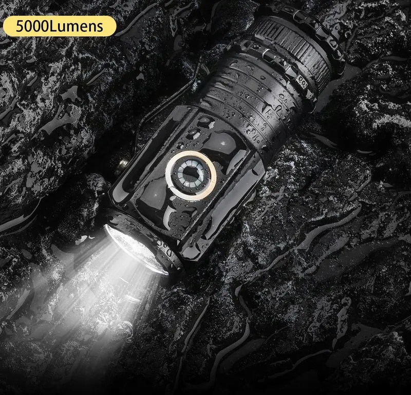 ASORT Mini LED Zaklamp 5000 Lumen 5 Modi IPX6 Waterdicht — foto 12