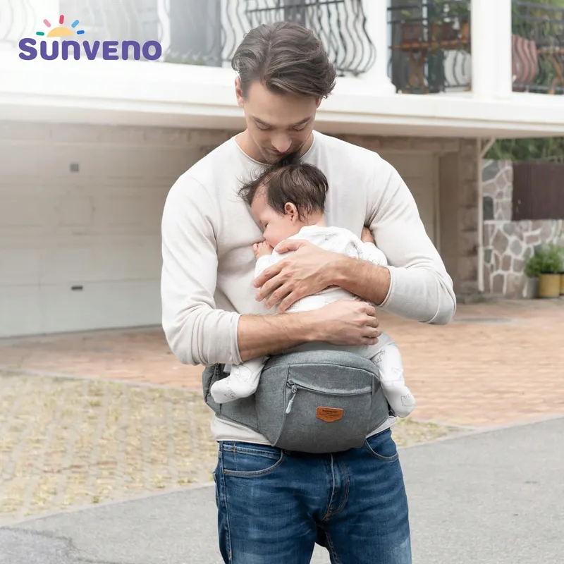 SUNVENO Ergonomische Heupdrager Baby 0-20kg Grijs — foto 6