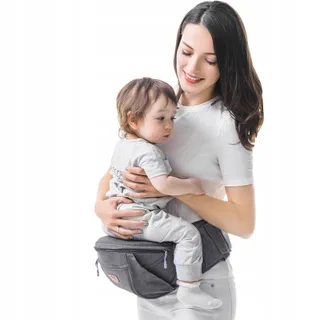SUNVENO Ergonomische Heupdrager Baby 0-20kg Grijs — miniatuur 1