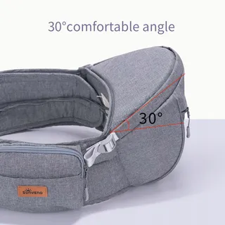 SUNVENO Ergonomische Heupdrager Baby 0-20kg Grijs — miniatuur 8