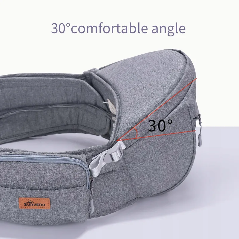 SUNVENO Ergonomische Heupdrager Baby 0-20kg Grijs — foto 8