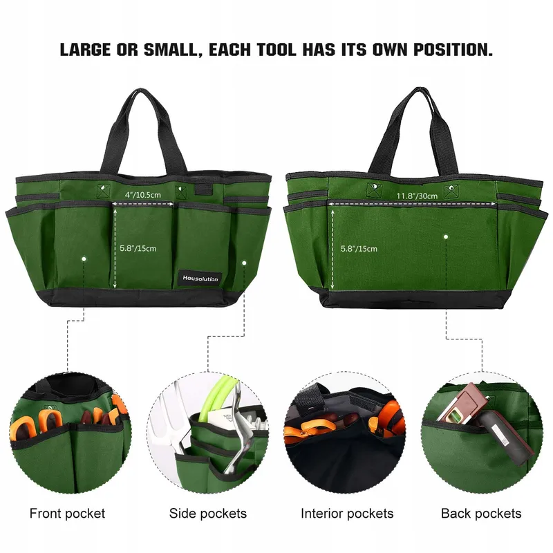 HOUSOLUTION Tuingereedschapstas Stevig 12 Inch Groen — foto 3