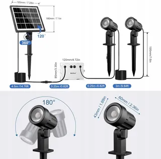 MEIHUA Solar Schijnwerper Afstandsbediening 2 Stuks IP66 — miniatuur 12