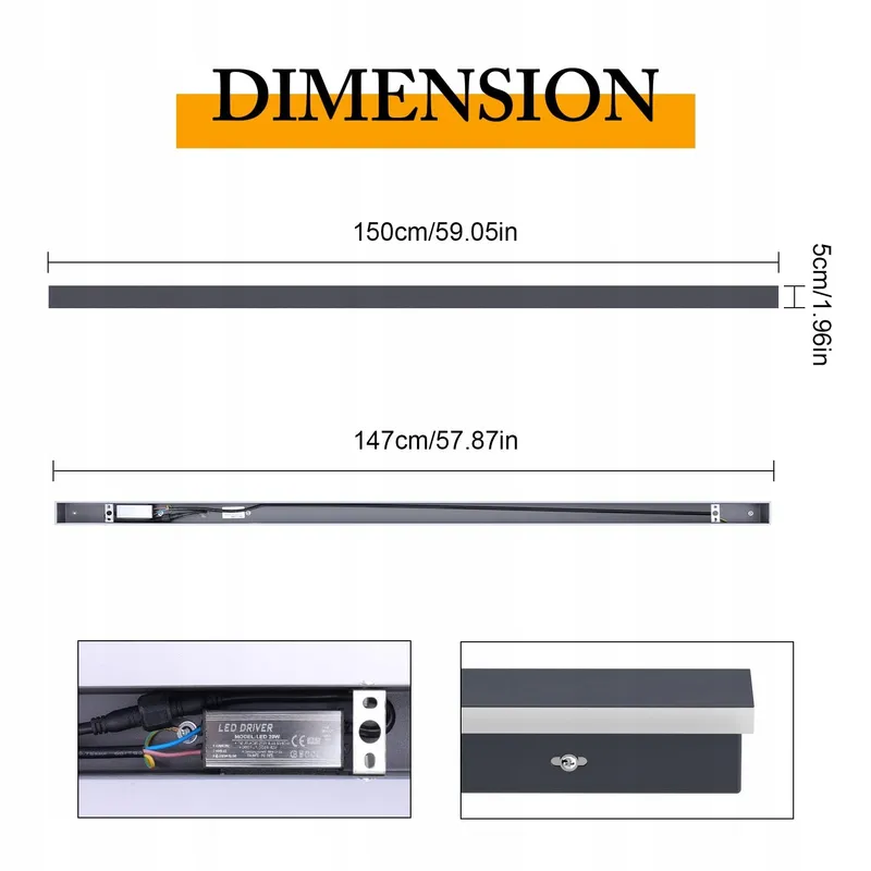 K-BRIGHT LED Wandlamp 45W IP65 150CM Warmwit Tuin Terras — foto 7