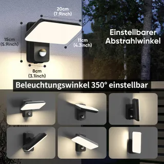 BRIGHTOWER LED Buitenlamp 24W Met Bewegingssensor IP65 Zwart — miniatuur 2