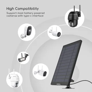 COOAU Solar Zonnepaneel Beveiligingscamera 360° 3M Kabel — miniatuur 2
