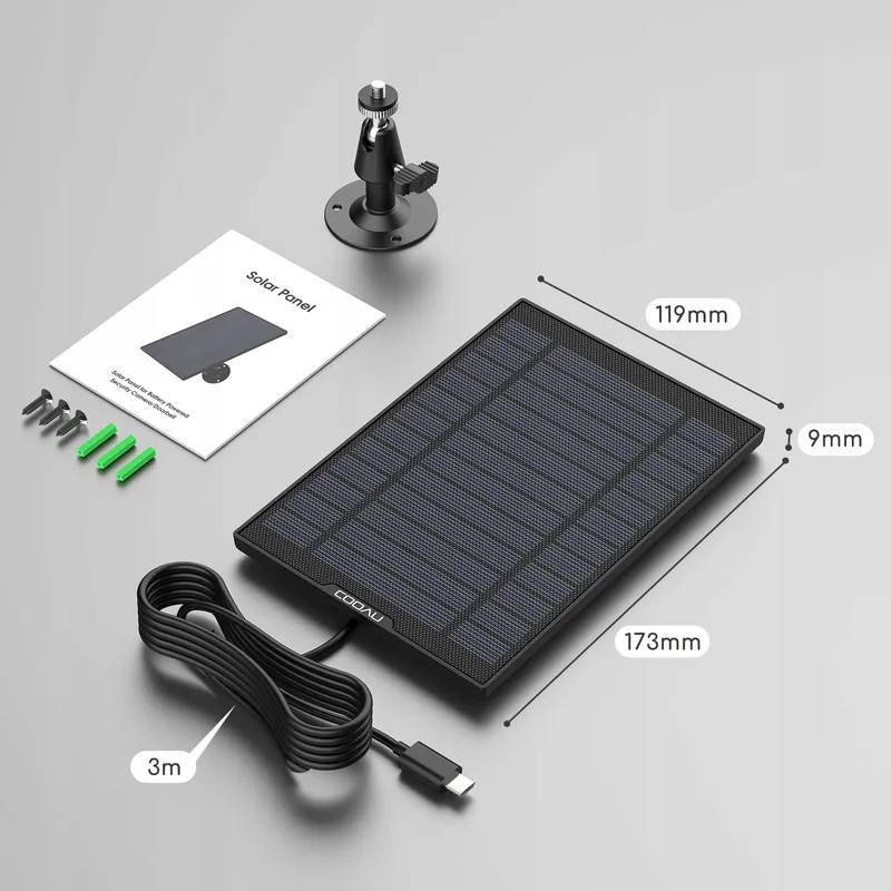 COOAU Solar Zonnepaneel Beveiligingscamera 360° 3M Kabel — foto 6