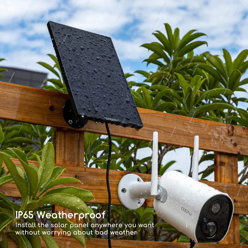 COOAU Solar Zonnepaneel Beveiligingscamera 360° 3M Kabel — foto 4