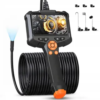 QIMIC Inspectiecamera 15m 8mm IP67 Waterdicht 8 LED 4.3 Inch Scherm — miniatuur 1