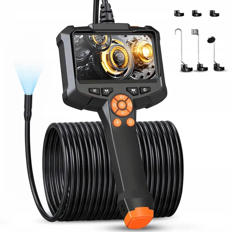 QIMIC Inspectiecamera 15m 8mm IP67 Waterdicht 8 LED 4.3 Inch Scherm — foto 1