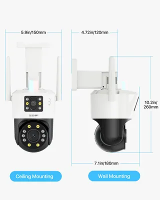 ZOSI Buitencamera 8MP Pan Tilt Dual Lens 8X Zoom AI WiFi 2.4G — miniatuur 8