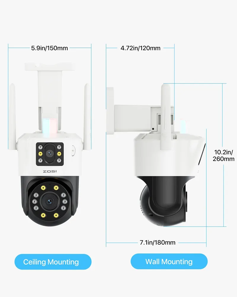 ZOSI Buitencamera 8MP Pan Tilt Dual Lens 8X Zoom AI WiFi 2.4G — foto 8