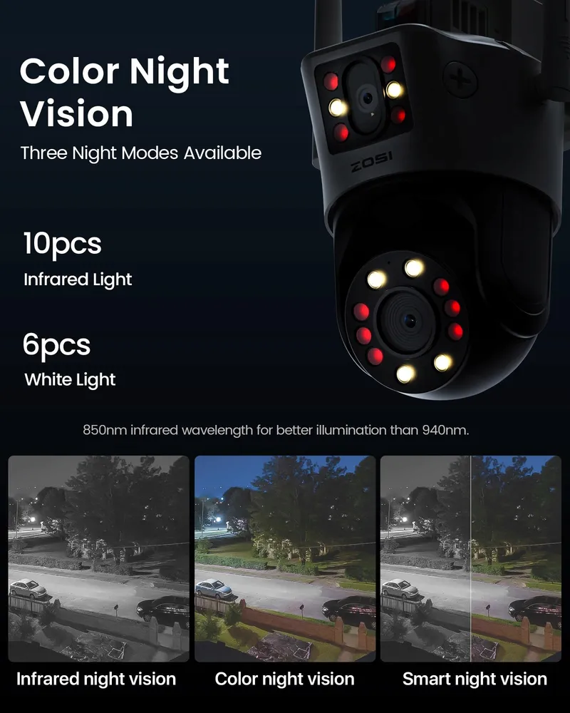 ZOSI Buitencamera 8MP Pan Tilt Dual Lens 8X Zoom AI WiFi 2.4G — foto 7