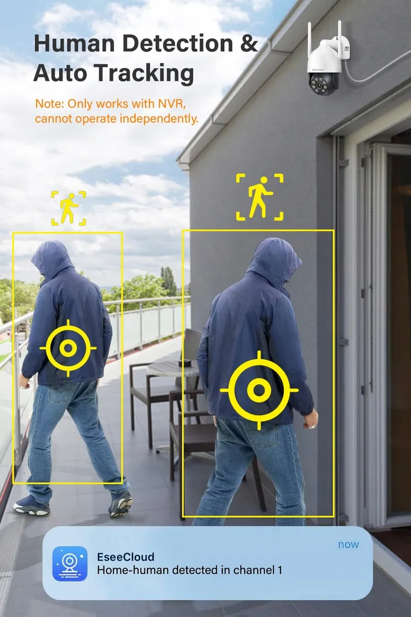 JENNOV Buitencamera 5MP WiFi Nachtzicht Bewegingsdetectie NVR — foto 2