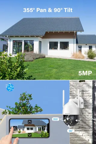 JENNOV Buitencamera 5MP WiFi Nachtzicht Bewegingsdetectie NVR — miniatuur 4