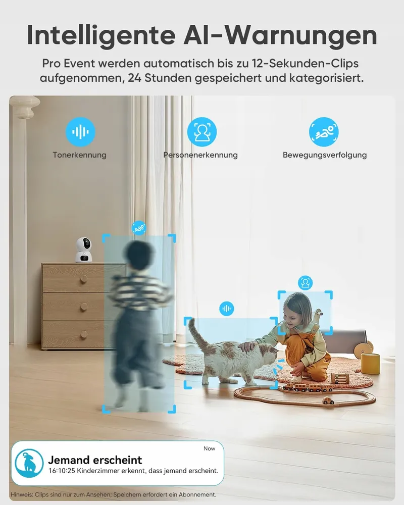 BLURAMS Binnencamera 2K+2K 360° Tweeweg Audio WiFi Alexa — foto 5
