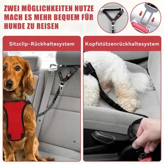 VERSTELLBARER Autogordel Voor Hond Zwart Universeel — miniatuur 7