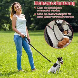 VERSTELLBARER Autogordel Voor Hond Zwart Universeel — miniatuur 6