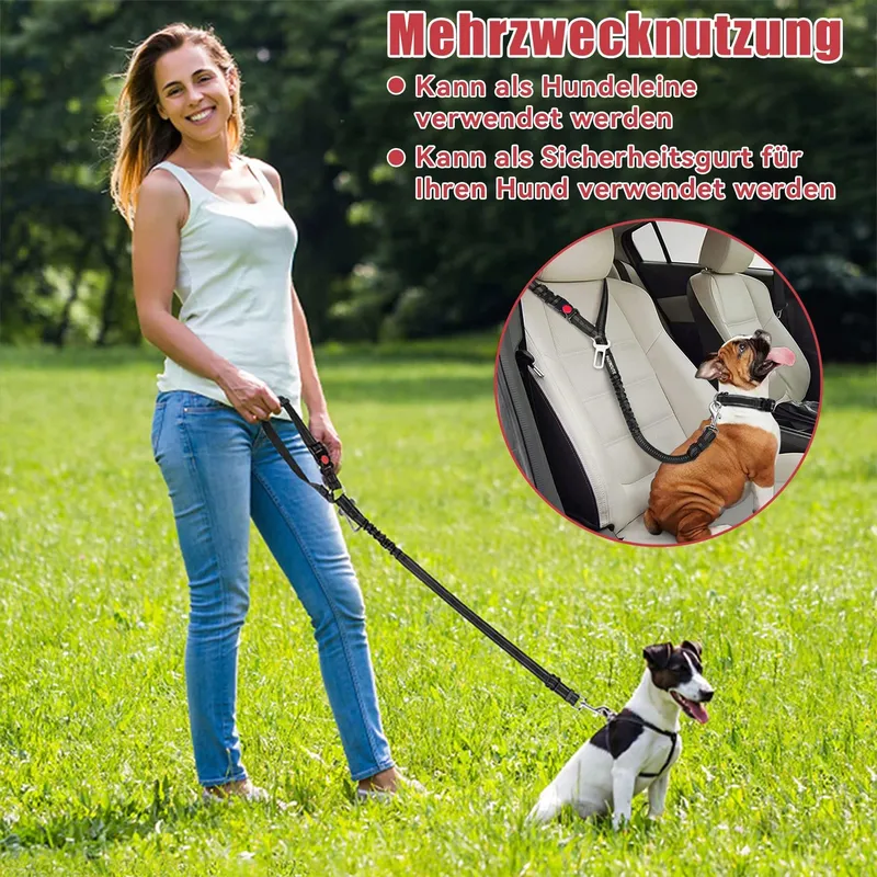 VERSTELLBARER Autogordel Voor Hond Zwart Universeel — foto 6
