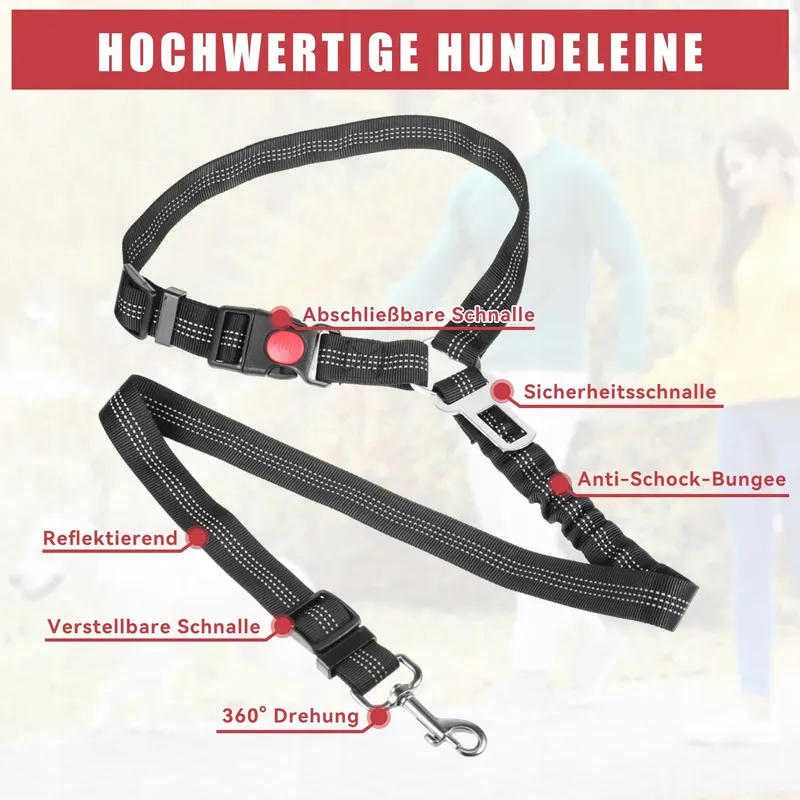 VERSTELLBARER Autogordel Voor Hond Zwart Universeel — foto 3