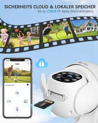 CTRONICS PTZ WiFi 2K IP Buitencamera Draadloos Persoonsdetectie — miniatuur 7