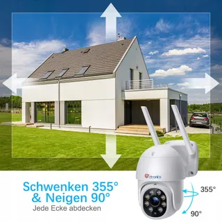 CTRONICS PTZ WiFi 2K IP Buitencamera Draadloos Persoonsdetectie — miniatuur 3