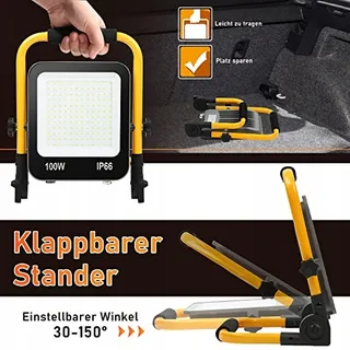 IKODM LED Schijnwerper 100W Draagbare Werklamp 10000LM 6000K IP66 — miniatuur 4