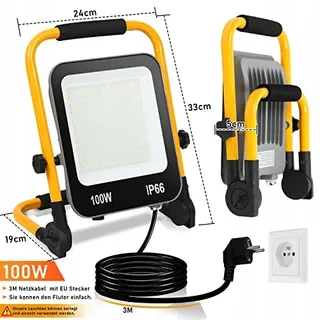 IKODM LED Schijnwerper 100W Draagbare Werklamp 10000LM 6000K IP66 — miniatuur 2