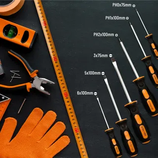 CHROM-VANADIUM Schroevendraaierset 6-delig Magnetische Punten — miniatuur 2