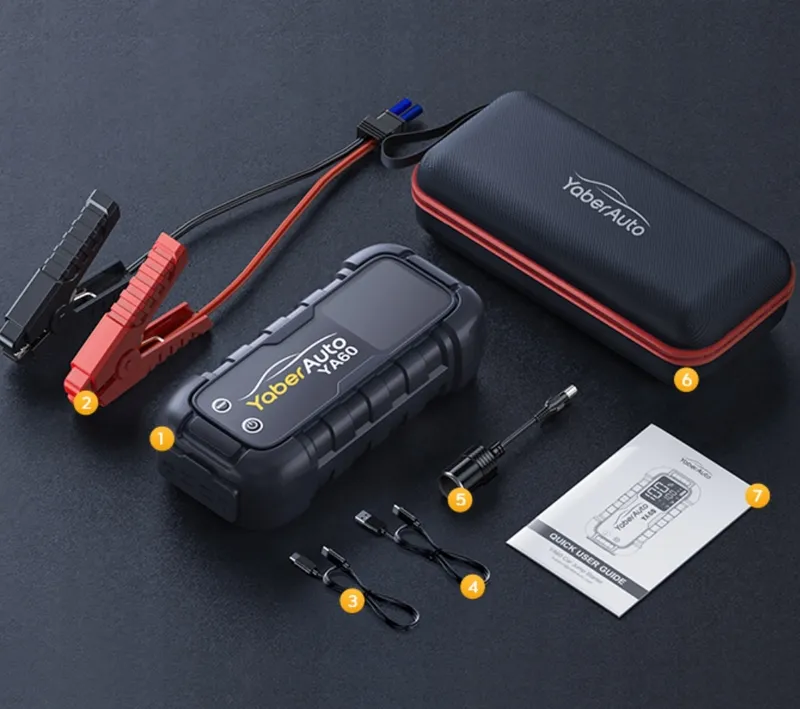 YABERAUTO Powerbank 6000A 26800mAh USB C PD 65W Benzine Diesel — foto 10