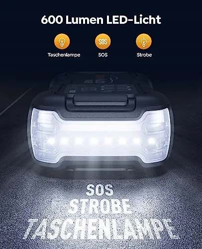 YABERAUTO Powerbank 6000A 26800mAh USB C PD 65W Benzine Diesel — foto 5