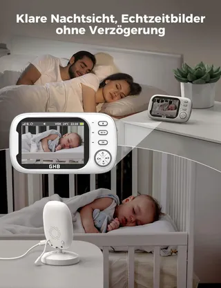 GHB Babyfoon Camera 3,5 Inch Monitor VOX Nachtmodus Slaapliedjes — miniatuur 7