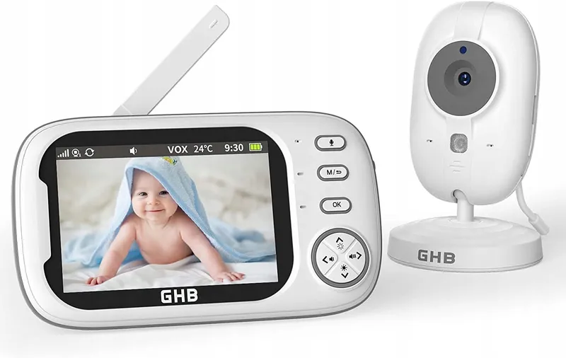GHB Babyfoon Camera 3,5 Inch Monitor VOX Nachtmodus Slaapliedjes — foto 2