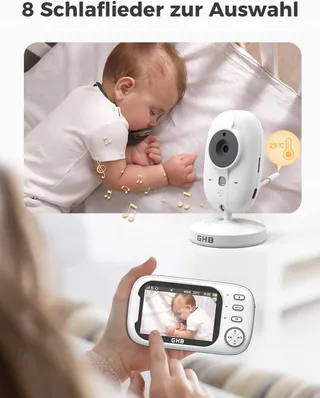 GHB Babyfoon Camera 3,5 Inch Monitor VOX Nachtmodus Slaapliedjes — miniatuur 8