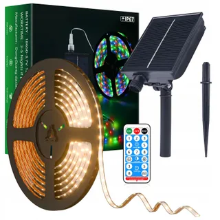 MIWATT Solar LED Strip Buiten IP67 5M Warmwit 280 LED — miniatuur 1