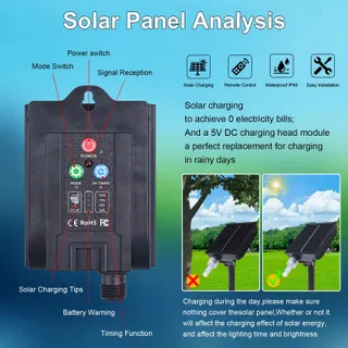 MIWATT Solar LED Strip Buiten IP67 5M Warmwit 280 LED — miniatuur 4